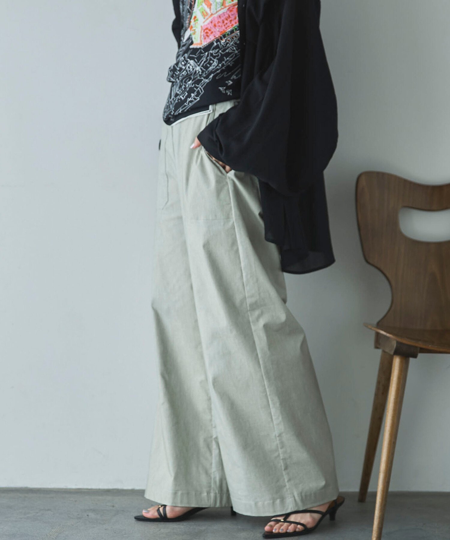 DOUX ARCHIVES ストレッチリネンベイカーパンツ ドゥアルシーヴ パンツ その他のパンツ イエロー グリーン【送料無料】