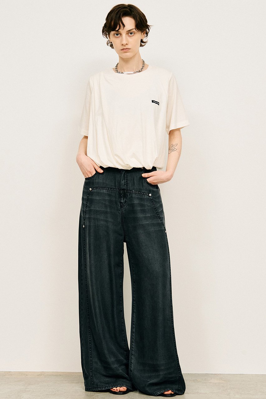 PRANK PROJECT テンセルデニムワイドパンツ / Tencel Denim Wide Pants プランク プロジェクト パンツ ジーンズ・デニムパンツ ブラック【送料無料】