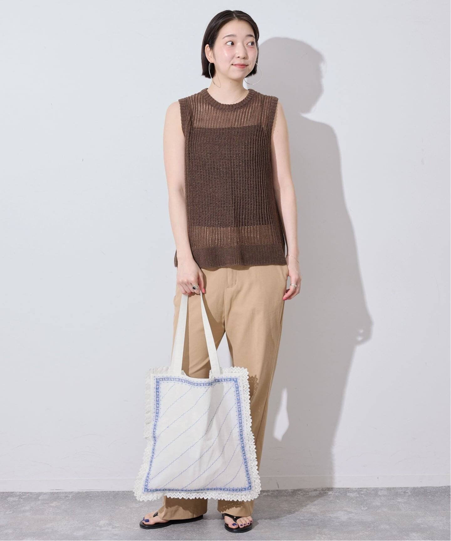SLOBE IENA 《予約》crinkle crinkle crinkle SLOBE別注 handkerchief tote スローブ イエナ バッグ トートバッグ ホワイト【送料無料】