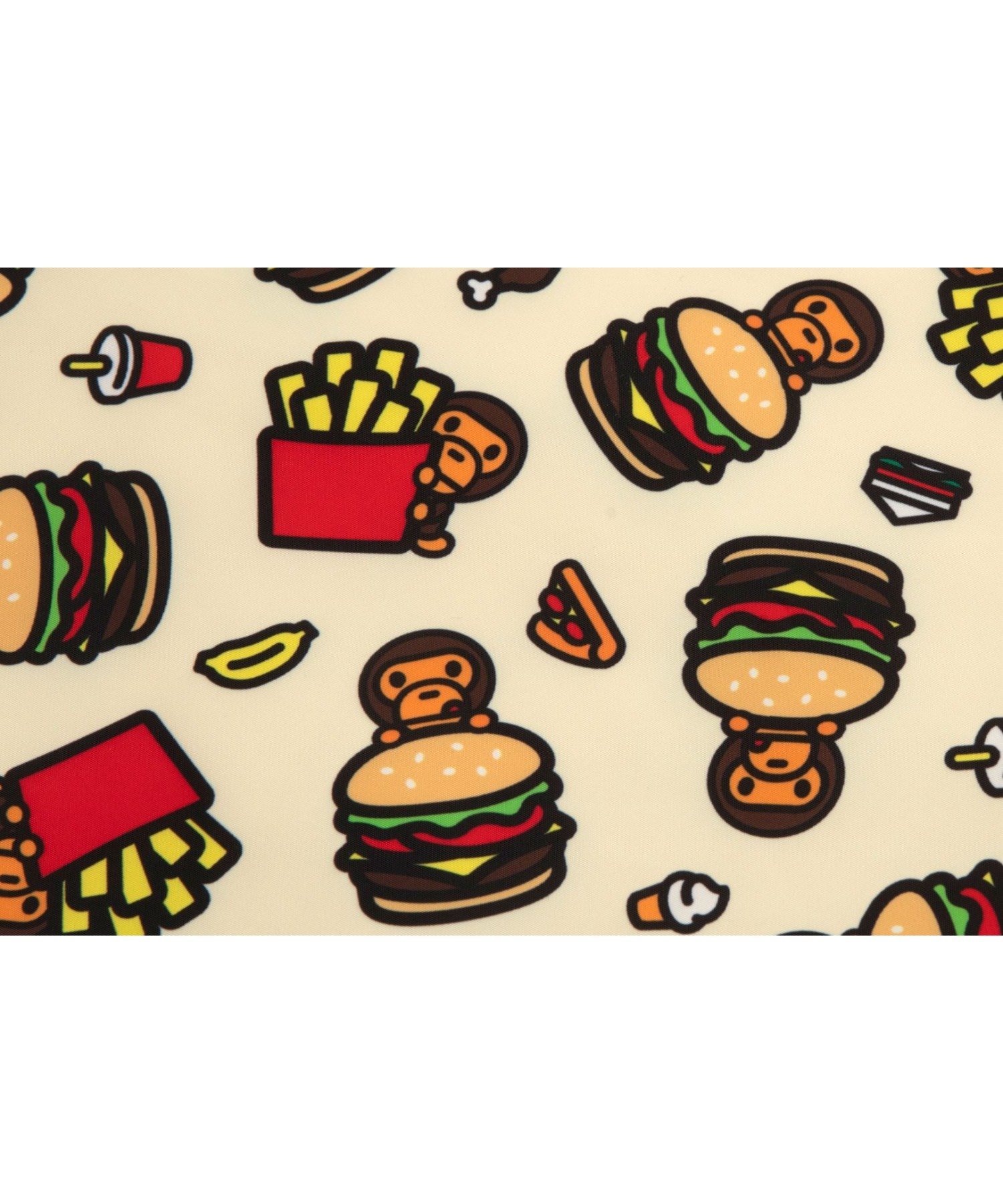 A BATHING APE BABY MILO PLUSH DOLL BURGER TOTE BAG ア ベイシング エイプ バッグ トートバッグ ホワイト【送料無料】