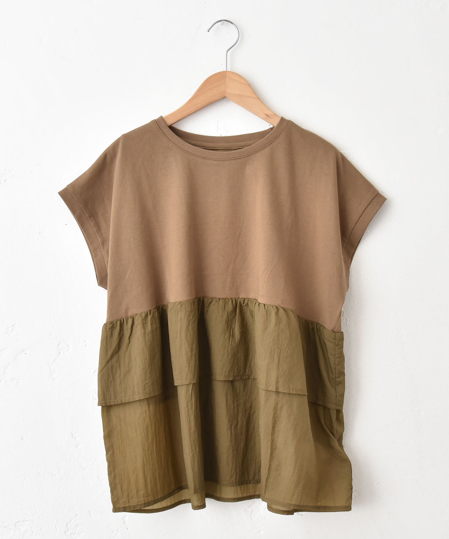 HUMS HUMS｜異素材ドッキングプルオーバー [[HUM-101]][C] ハグハグ トップス カットソー・Tシャツ ブラック