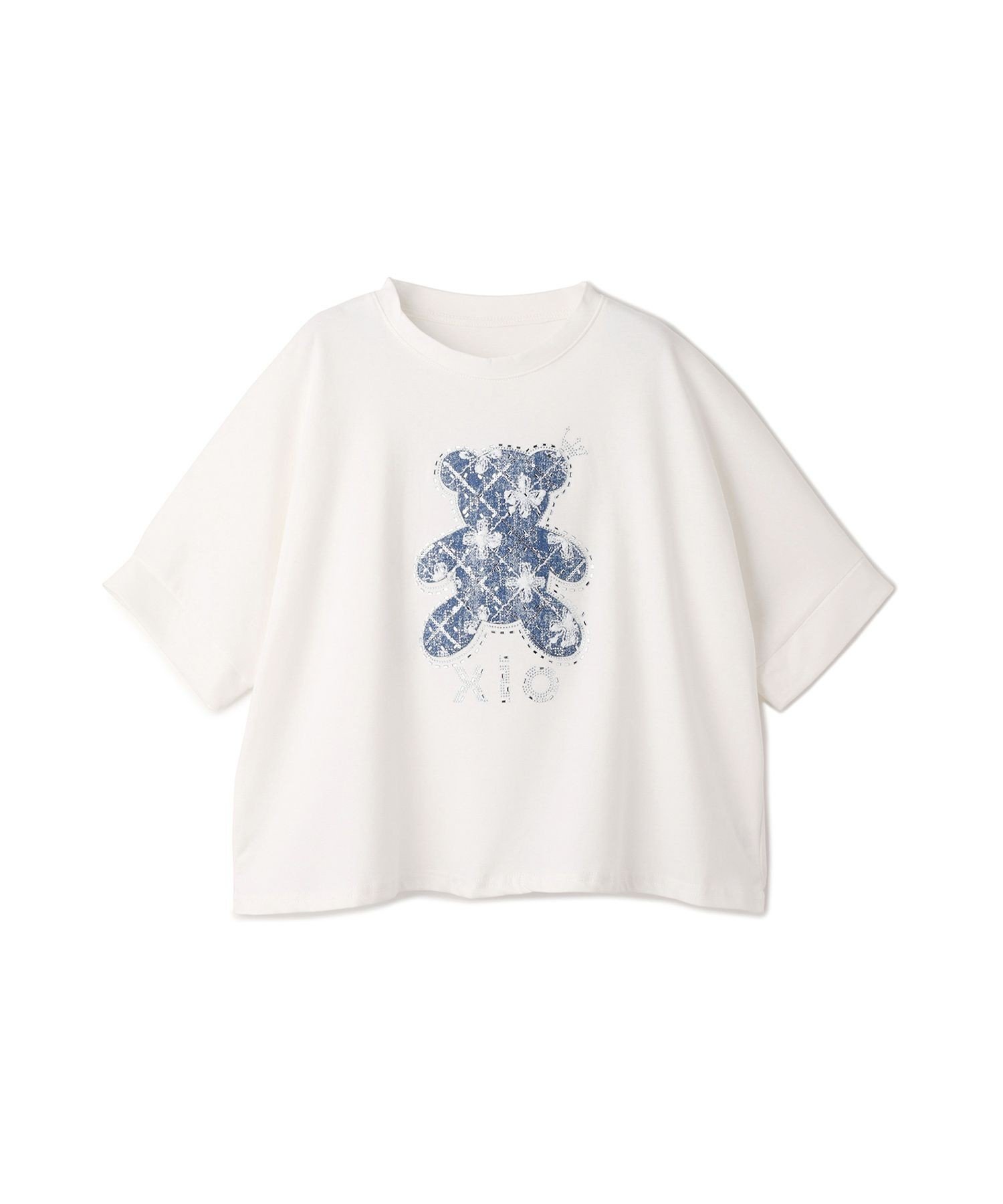 JAYRO ベアーデコレーションTシャツ ジャイロ トップス カットソー・Tシャツ ブラック ホワイト