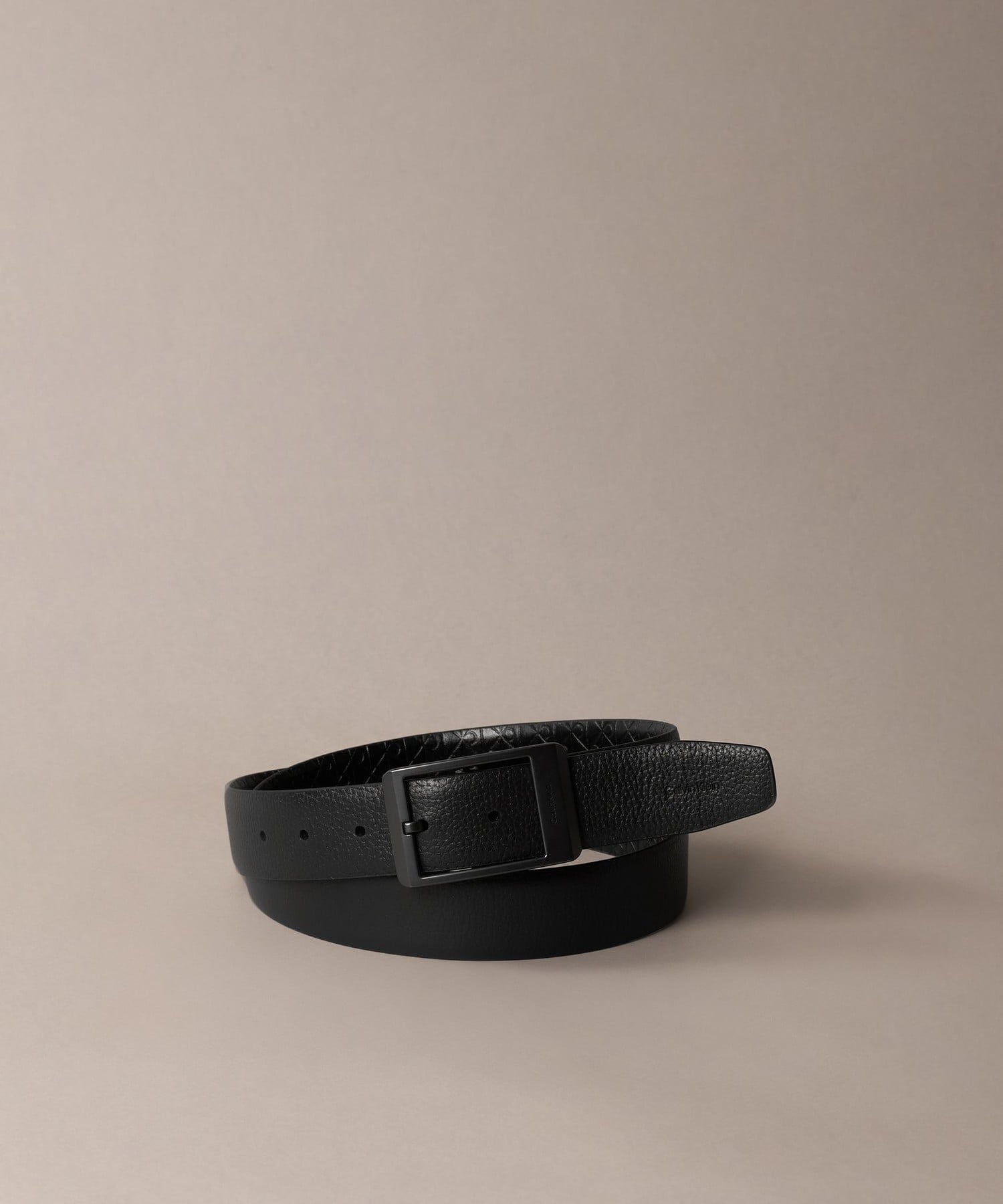 (M)【公式ショップ】 カルバンクライン ベルト - オールプリントレザーリバーシブルベルト Calvin Klein Jeans Accessory 4D7140G カルバン・クライン ファッション雑貨 ベルト ブラック