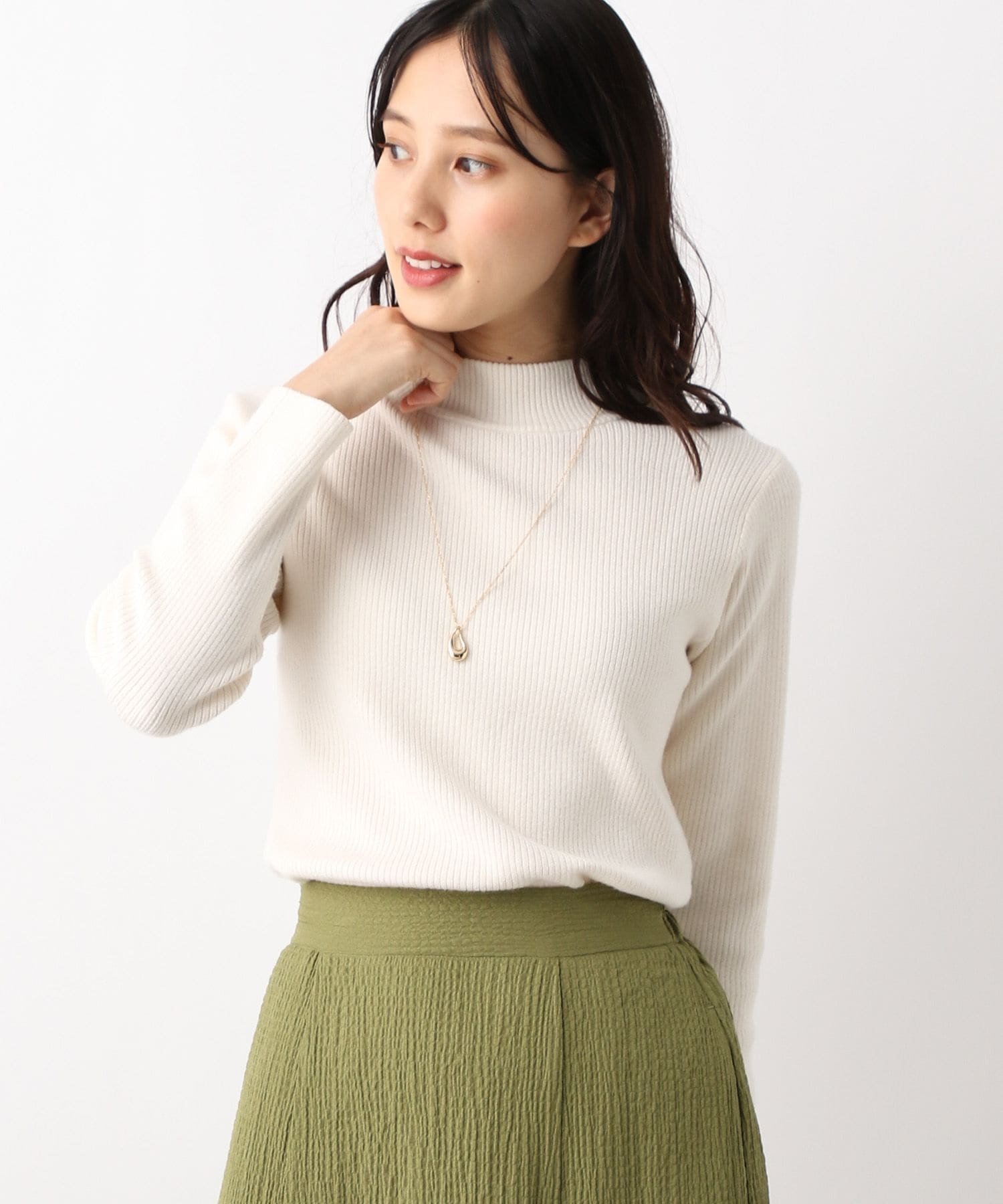 GLOBAL WORK レディース トップス グローバルワークGLOBAL WORK メルティリブハイネックプルオーバー グローバルワーク トップス ニット ホワイト ブラック グレー レッド ベージュ カーキ ネイビー ブルー