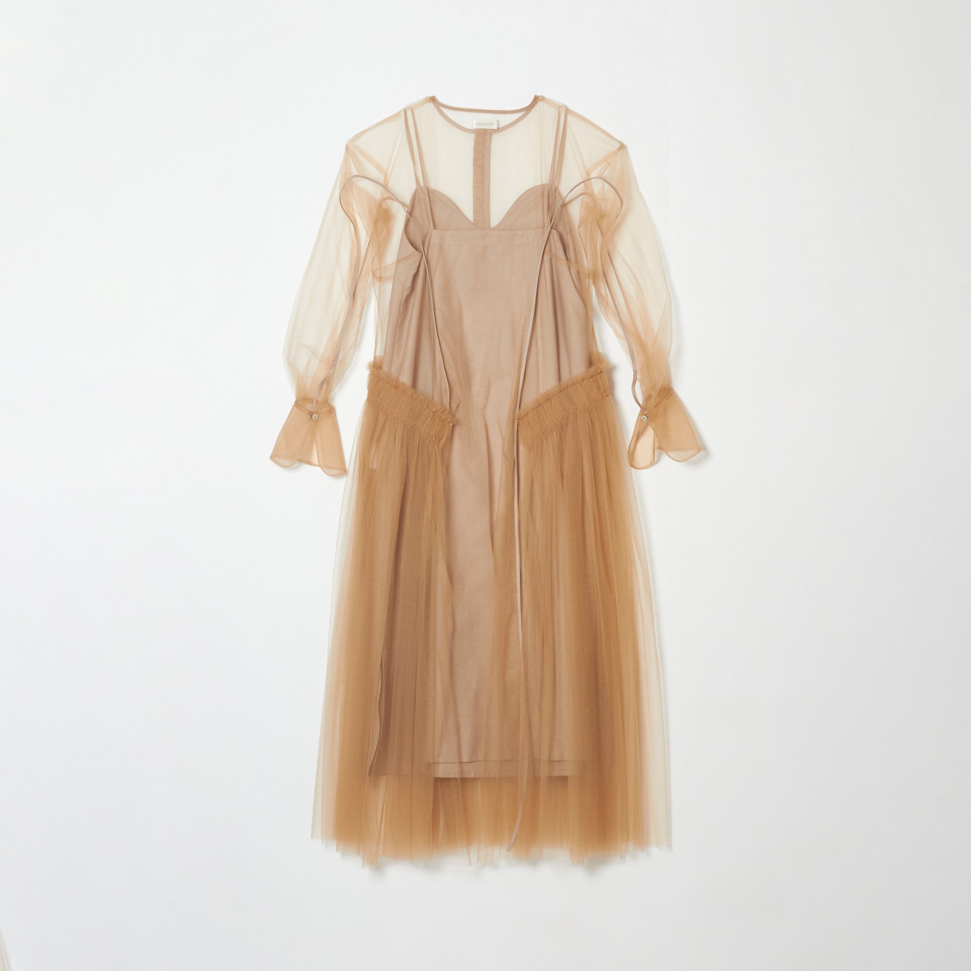 Chika Kisada チュールドレス チカ　キサダ ワンピース・ドレス ワンピース ベージュ ブラック【送料無料】