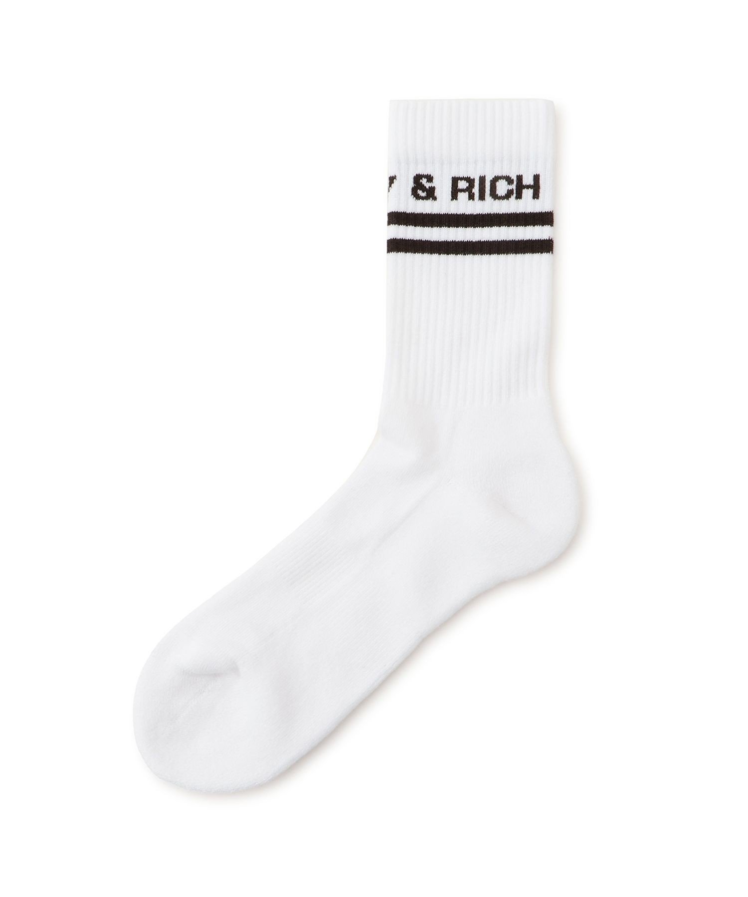 ADAM ET ROPE' FEMME 【Sporty&Rich(スポーティー アンド リッチ)】Bold Logo Socks アダムエロペ 靴下・レッグウェア 靴下 ホワイト【送料無料】