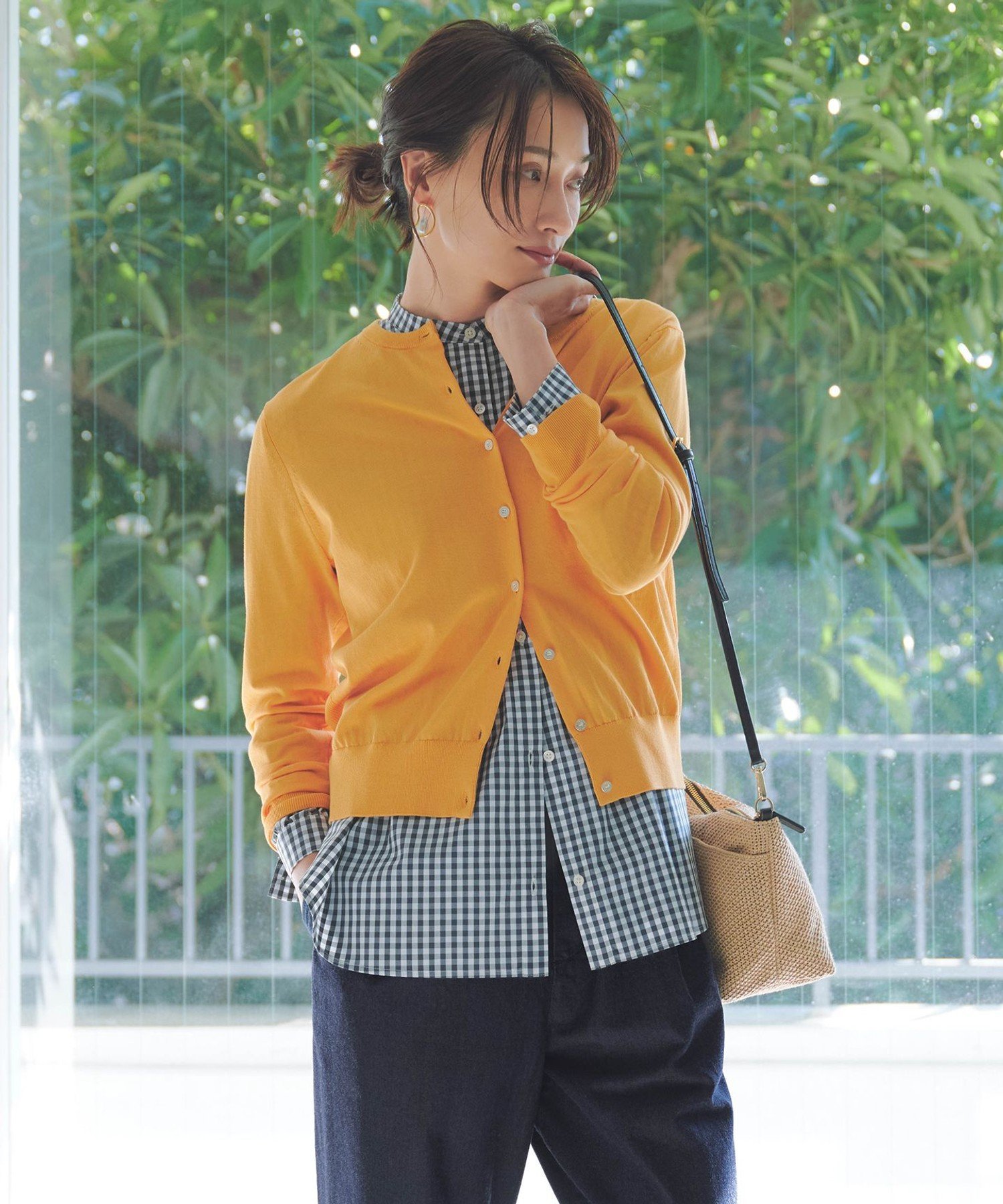 【SALE／50%OFF】J.PRESS 【洗える】BASIC HT COTTON クルーネック カーディガン ジェイプレス トップス カーディガン オレンジ ベージュ ネイビー グリーン【送料無料】