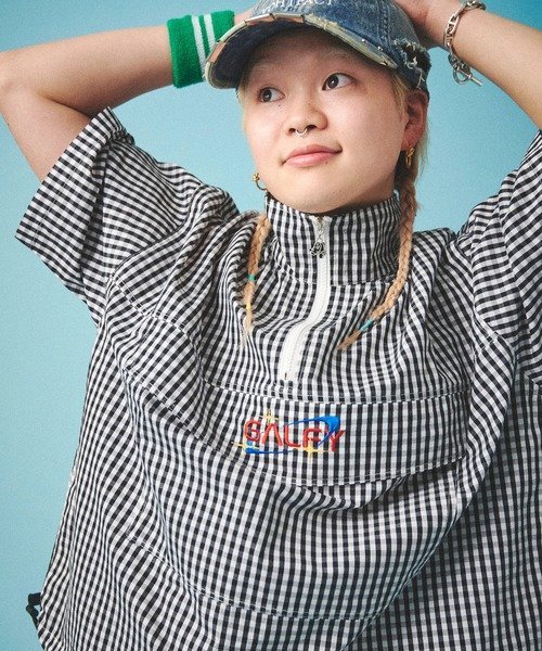 SELECT BRANDS GALFY/ガルフィー 宇宙犬半袖チェックアノラック SS(MENS) ジャックローズ ジャケット・アウター ブルゾン・ジャンパー ブラック グリーン【送料無料】