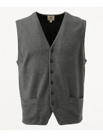 J. Press Cotton Cashmere Sweater Waistcoat KROVKS0062: Grey