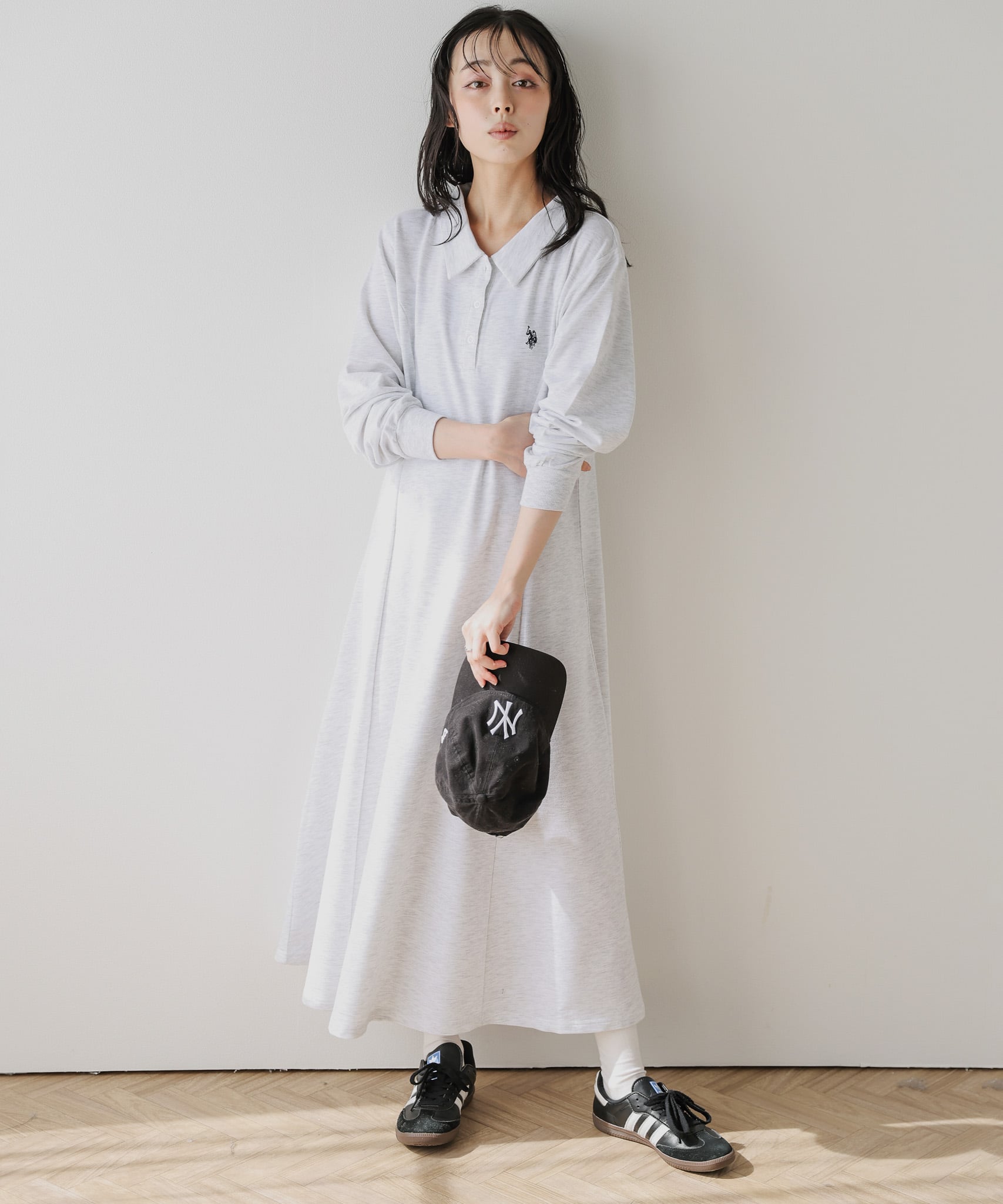 La-gemme U.S. POLO ASSN. ワンポイント刺繍ワンピース ラジュール ワンピース・ドレス ワンピース ブラック ネイビー【送料無料】