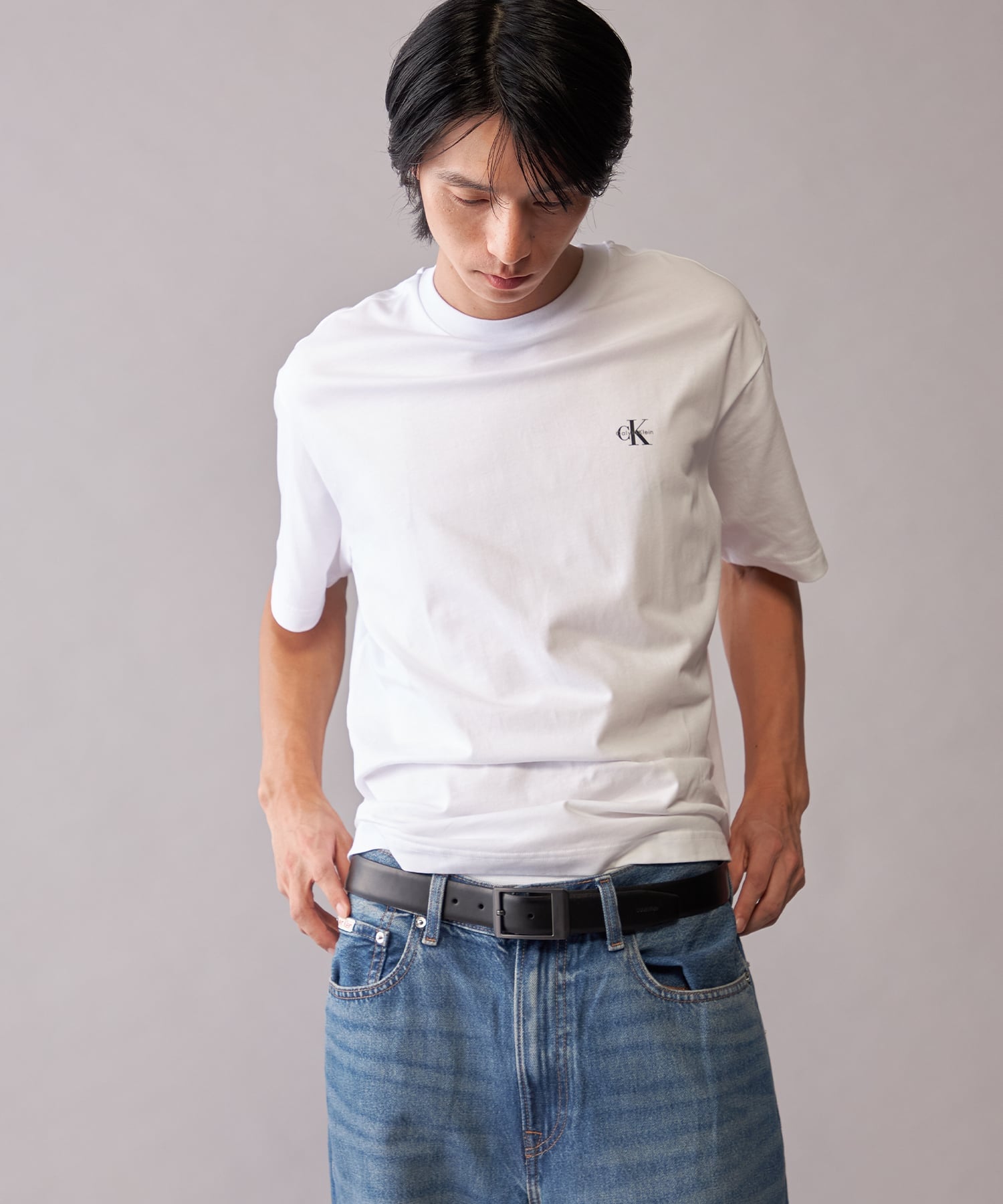 (M)【公式ショップ】 カルバンクライン ベルト - リバーシブルレザーベルト Calvin Klein Jeans Accessory 4D7154G カルバン・クライン ファッション雑貨 ベルト ブラック