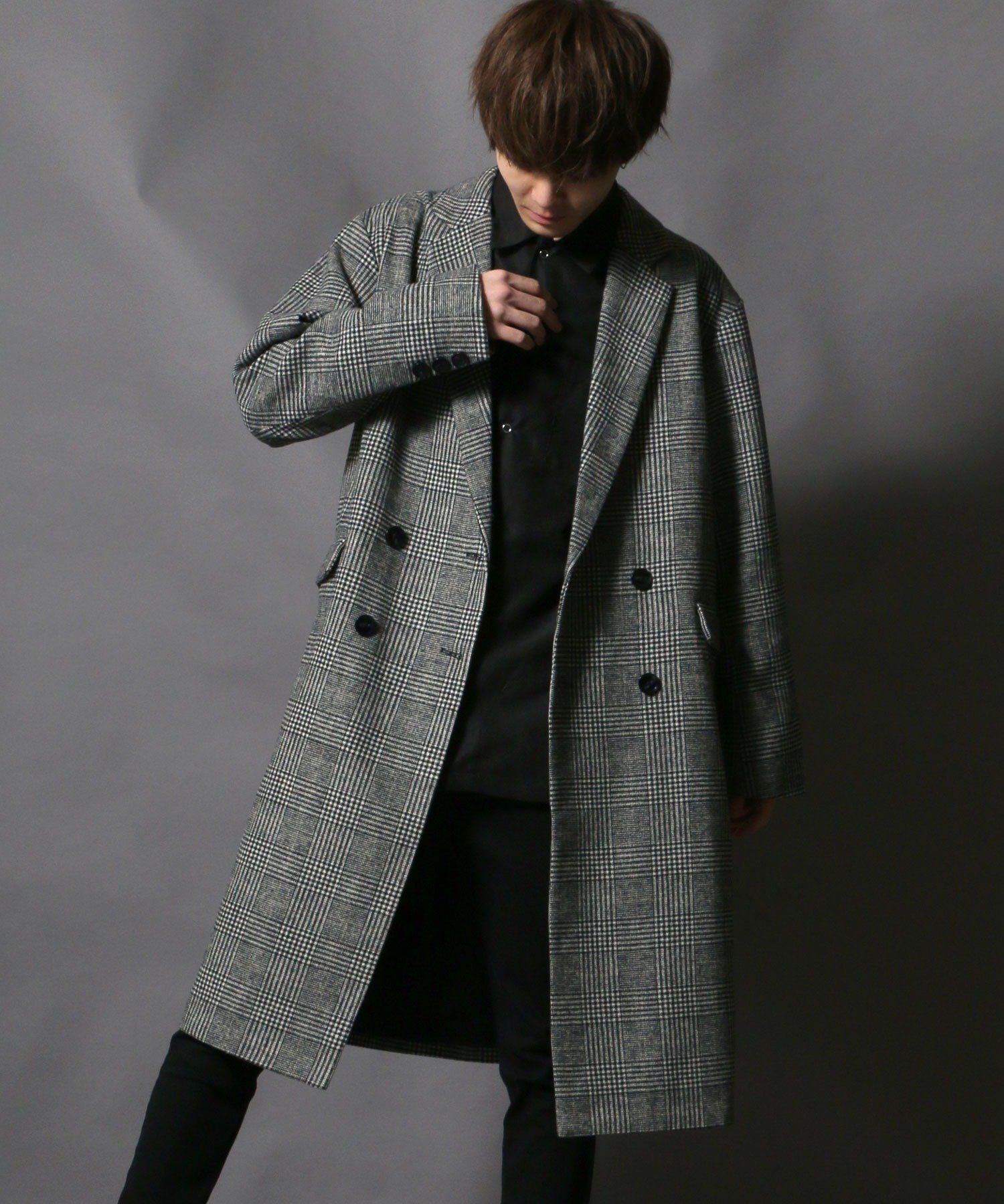 【SALE/20%OFF】SITRY ブリティッシュチェック ダブルブレスト チェスターコート ステンカラーコート シトリー ジャケット・アウター チェスターコ...