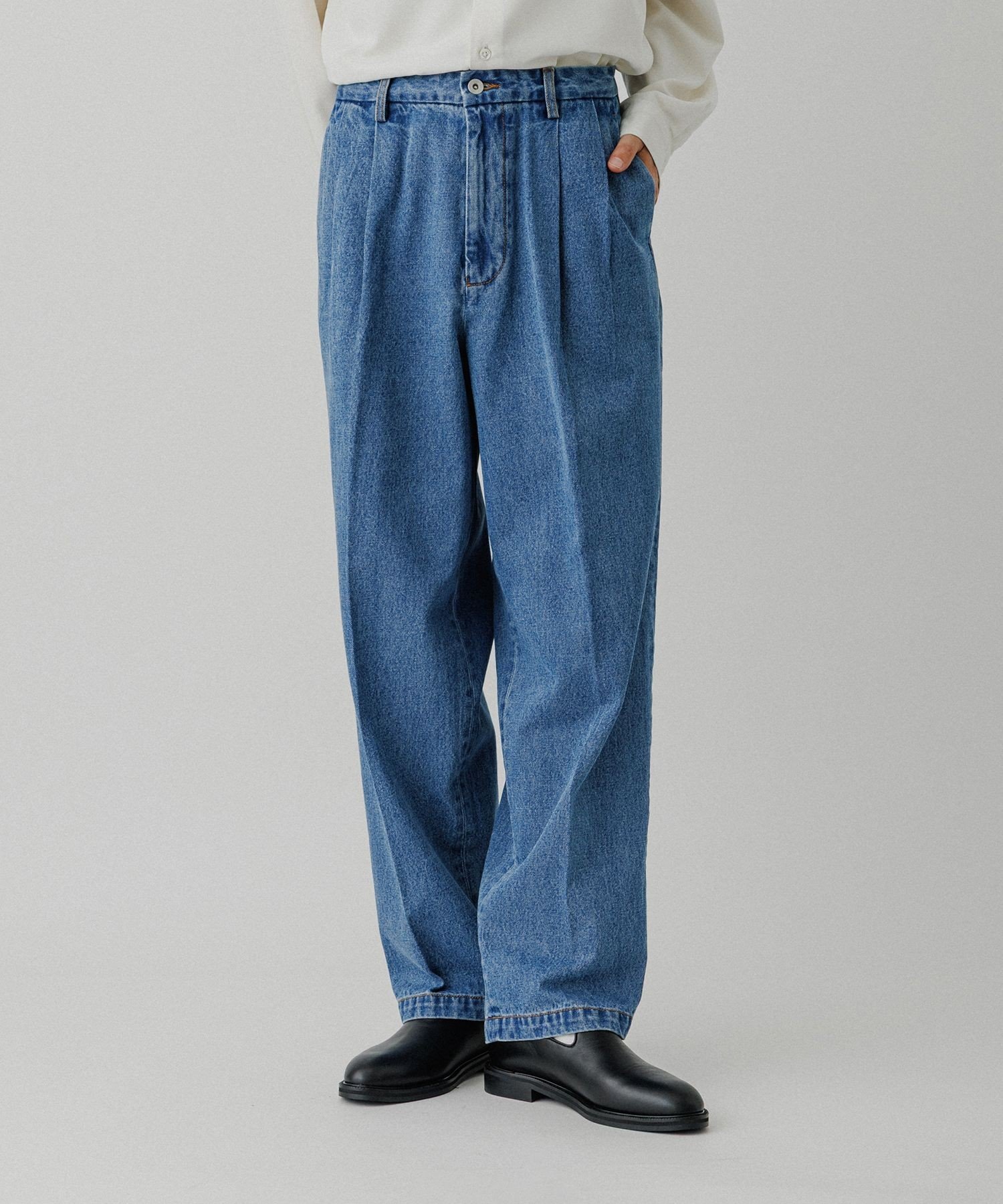 ワイド イージー ブリーチ デニムパンツ / ADAM ET ROPE' JEANS -GRID- アダムエロペ パンツ ジーンズ・デニムパンツ ブルー