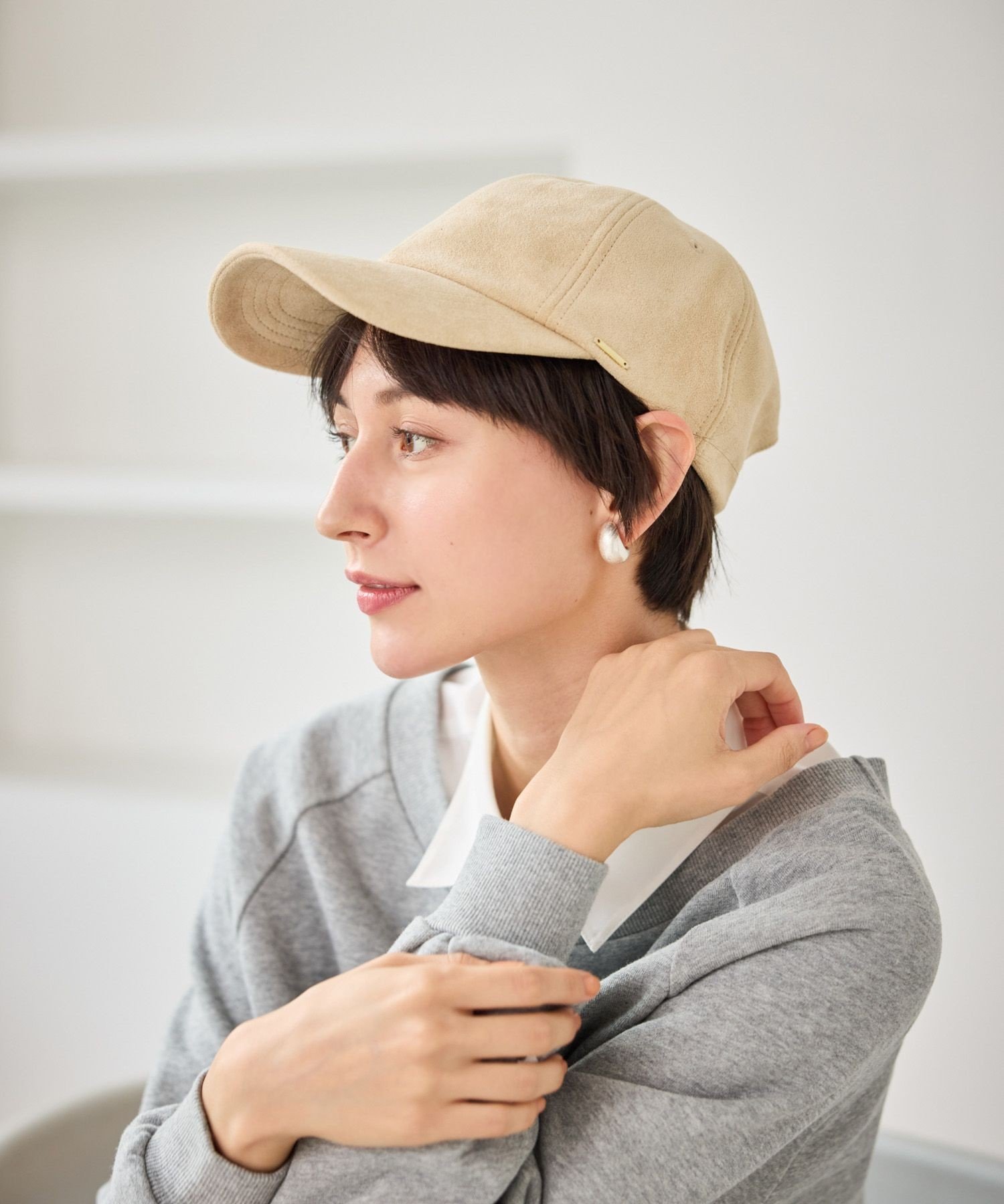 【SALE／20%OFF】ROPE' PICNIC PASSAGE スエードライクキャップ ロペピクニック 帽子 キャップ ベージュ