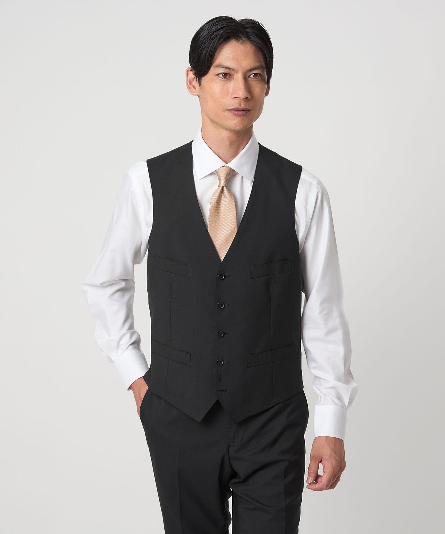 【SALE／10%OFF】UNITED ARROWS green label relaxing REDA トロピカル 無地 5B スーツベスト ユナイテッドアローズ グリーンレーベルリラクシング スーツ・フォーマル スーツベスト ネイビー グレー ブラック ブラウン グリーン【送料無料】