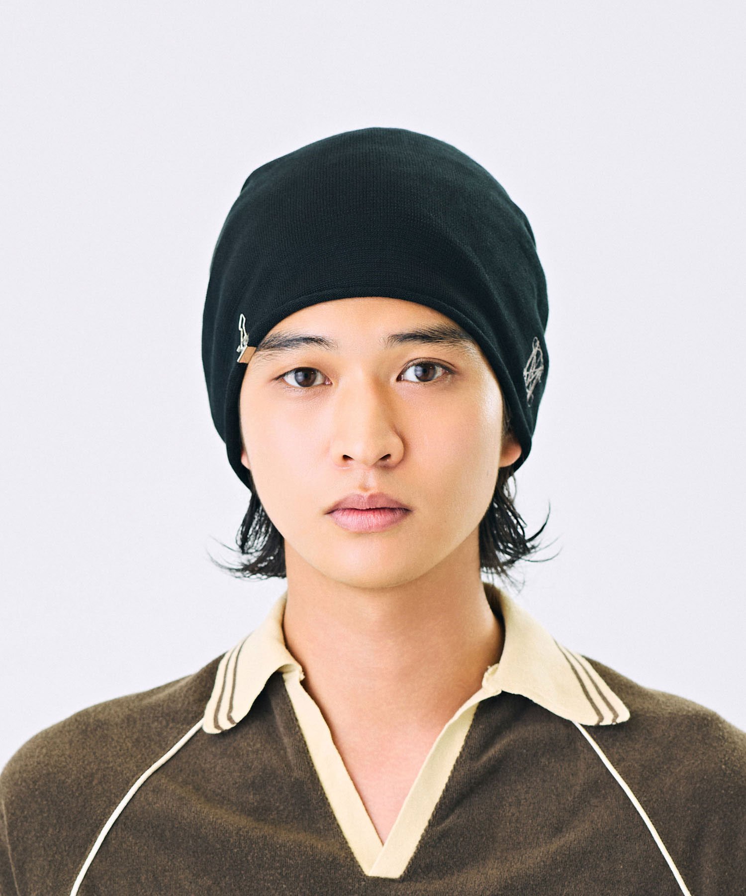THE MET VINTAGE LOGO KNIT CAP カシラ 帽子 ニット帽・ビーニー グレー ブラック