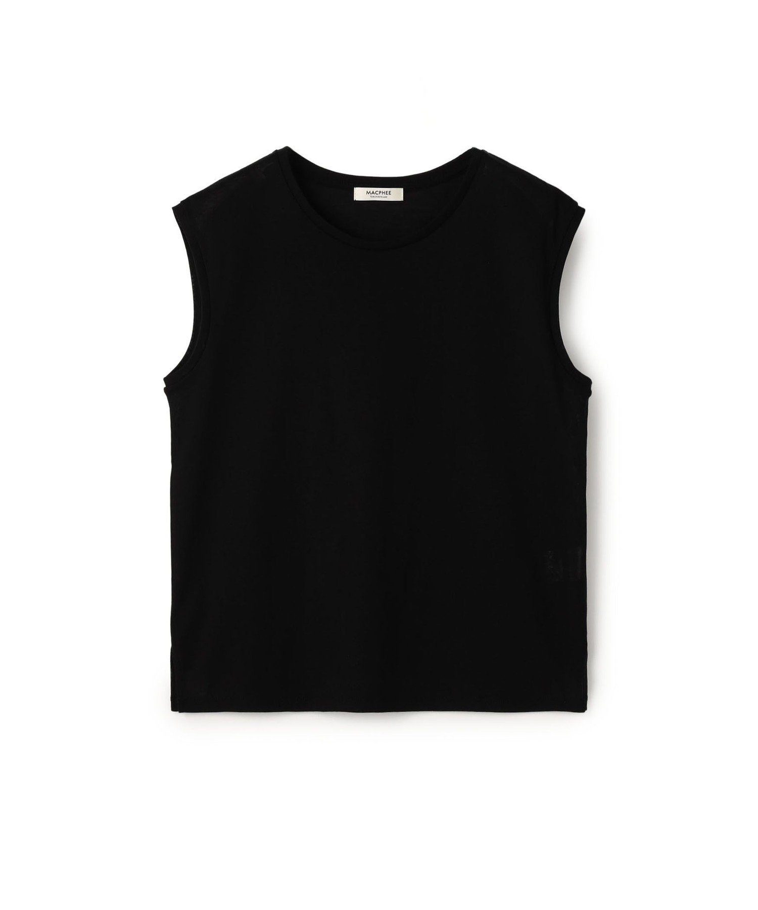 MACPHEE ハイゲージジャージー ノースリーブプルオーバー トゥモローランド トップス カットソー・Tシャツ ブラック ホワイト