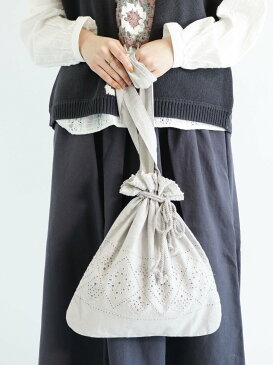 【SALE/56%OFF】Samansa Mos2 カットワーク刺繍巾着バッグ サマンサモスモス バッグ バッグその他 ホワイト グレー ブラック