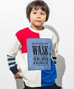 WASK ダンガリーパッチTシャツ+ボーダーロンTセット(100~160cm) ベベ オンライン ストア 福袋・ギフト・その他 その他 ホワイト ブラック【送料無料】