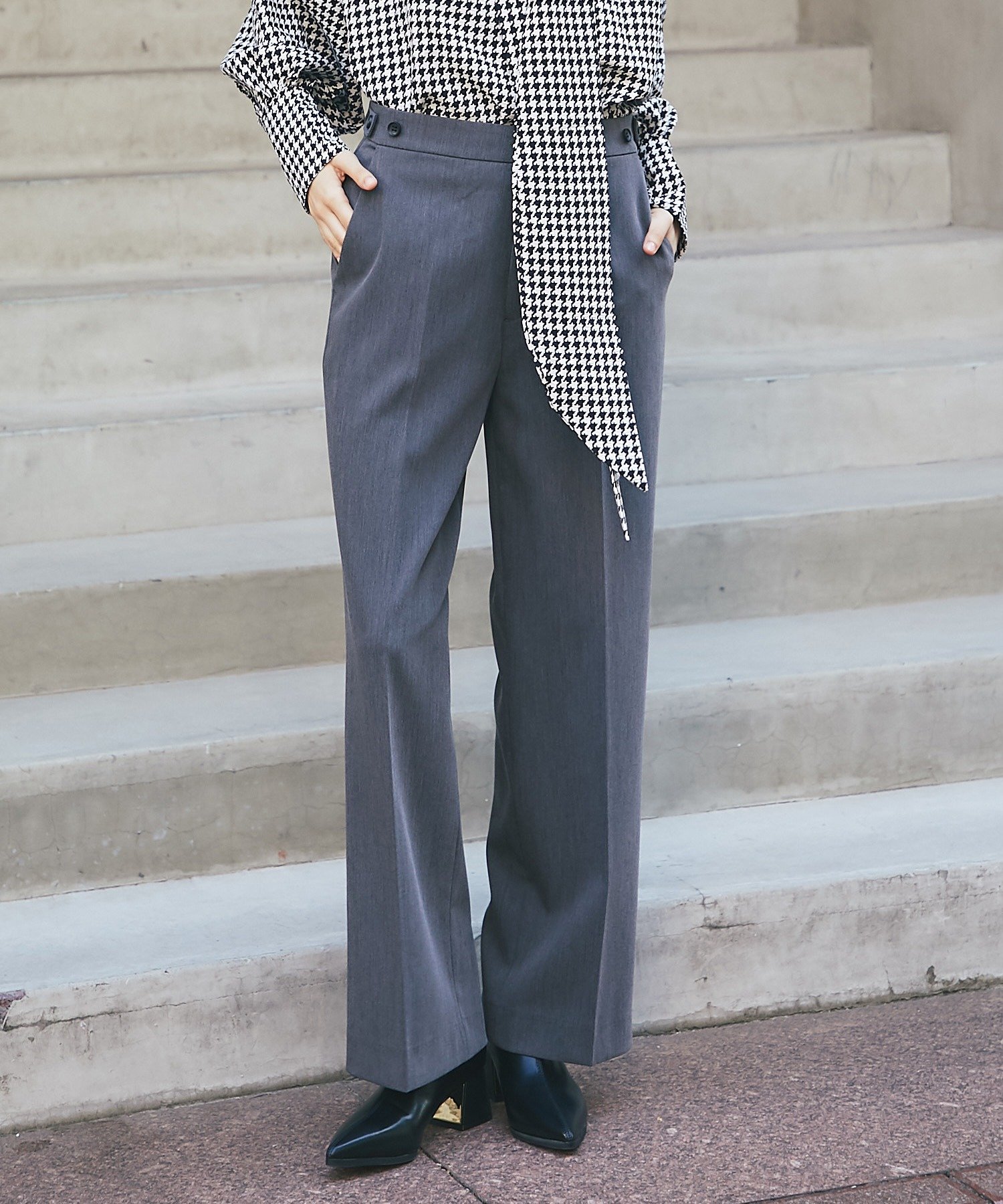 SMILE ORCHID スラックスワイドパンツ スマイルオーキッド パンツ スラックス・ドレスパンツ グレー ブラック ネイビー