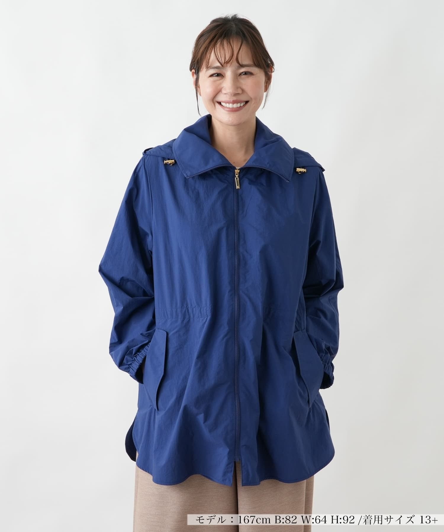 Leilian PLUS HOUSE 【店頭人気】【はっ水】コート【Rich 1-mile】 レリアン プラスハウス ジャケット・アウター ステンカラーコート ブルー ベージュ レッド