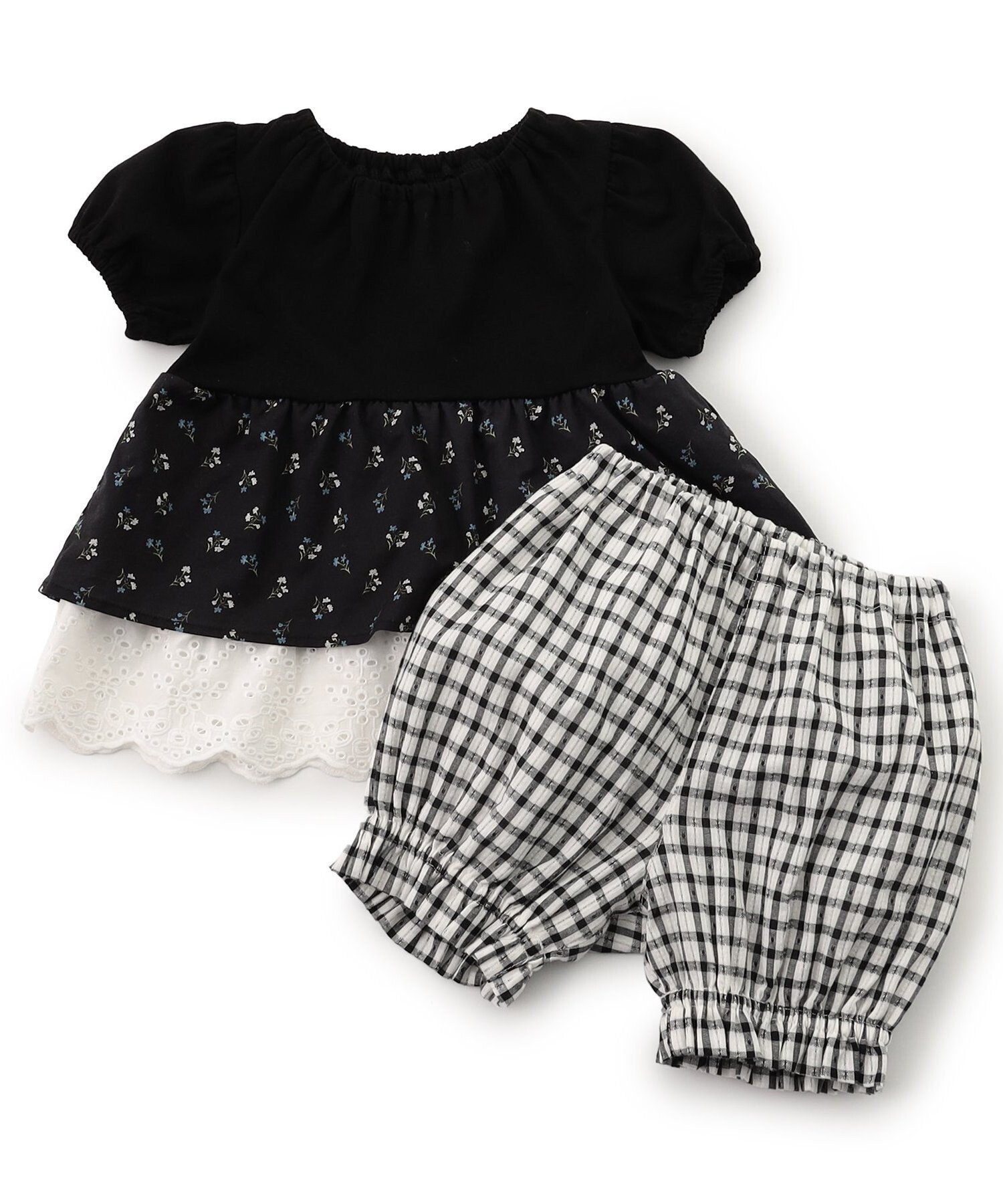 Rakuten Fashionの【SALE／60%OFF】Boribon 【リンク】異素材ティアードミルキースーツ エフオーオンラインストア マタニティウェア・ベビー用品 その他のベビーグッズ ホワイト ブラック｜アングル3