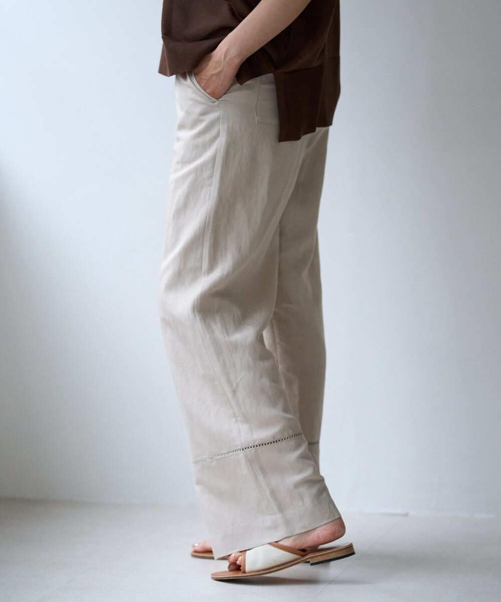 [セットアップ対応]フレンチリネンハシゴレースワイドパンツ ジョルジュ・レッシュ パンツ その他のパンツ ベージュ ブラウン