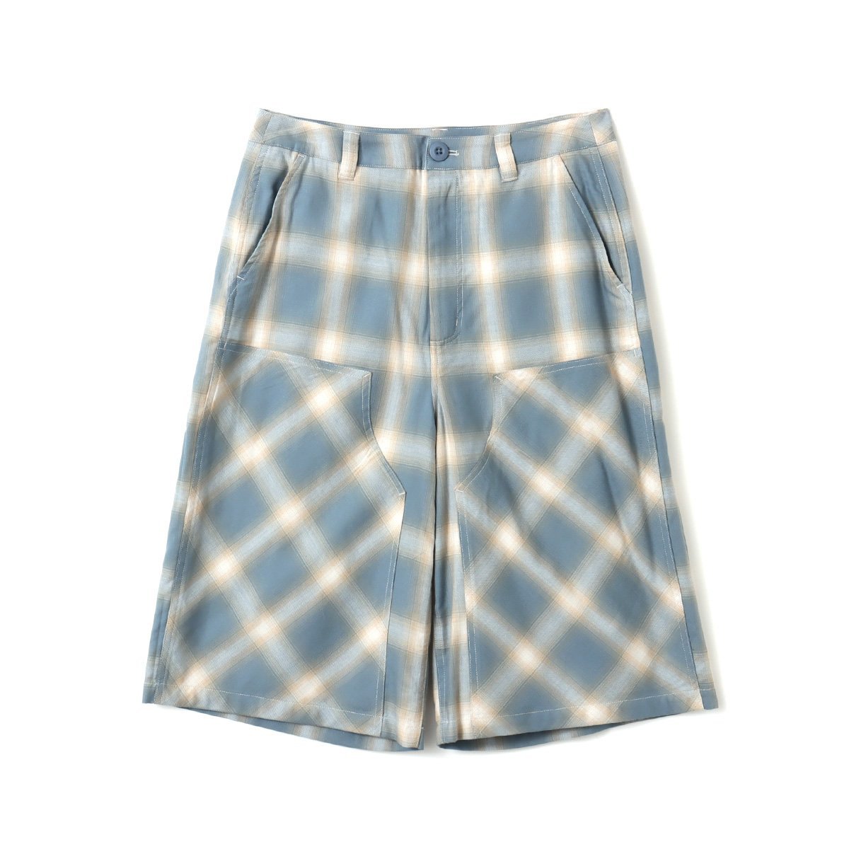 atmos pink atmos pink Ombre Check Double Knee Half Pants BLUE アトモス パンツ その他のパンツ ブルー