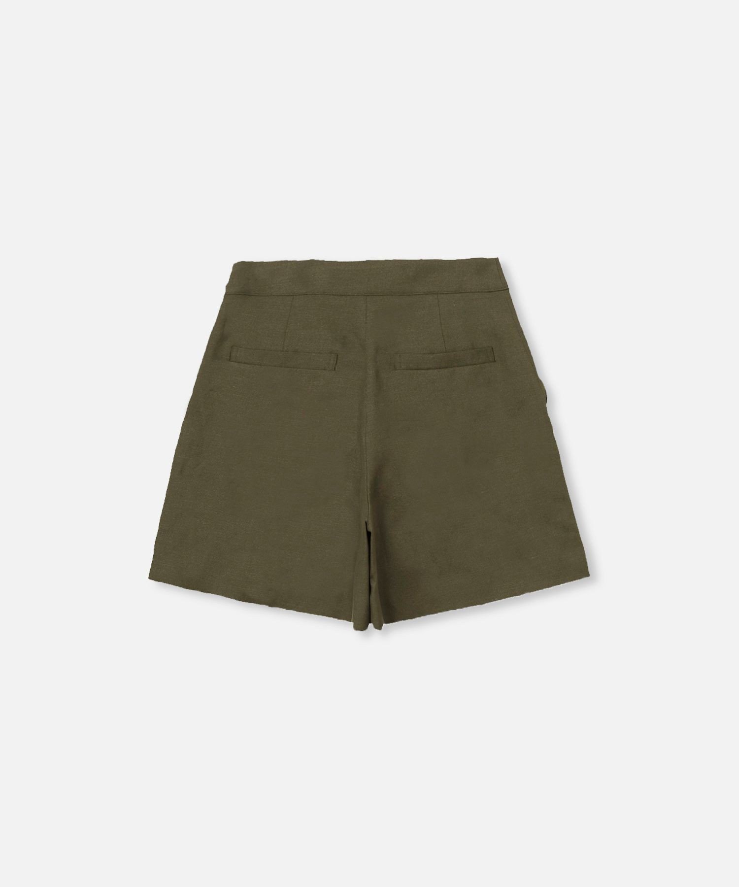 ◇リネン混シャークスキンショートパンツ アルアバイル パンツ その他のパンツ カーキグリーン