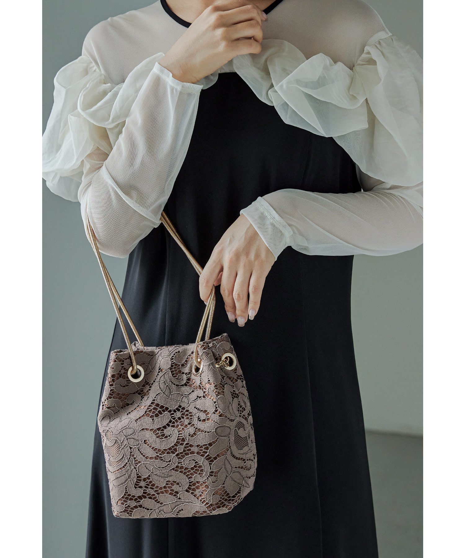 niana 2way刺繍レースショルダーバッグ 巾着 パーティーバッグ フォーマル オケージョン ビーフラット バッグ ハンドバッグ ブラック ベージュ ブラウン