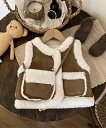 【SALE/30%OFF】aimoha KIDS 【aimoha-KIDS-】ムートンノースリブジャケット バッグ付き アイモハ トップス ベスト・ジレ ピンク...