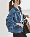 quaranciel 《予約》quaranciel<洗濯機可能>コットン ベロア デニム ライク ブルゾン シップス ジャケット・アウター ブルゾン・ジャンパー ブルー【送料無料】