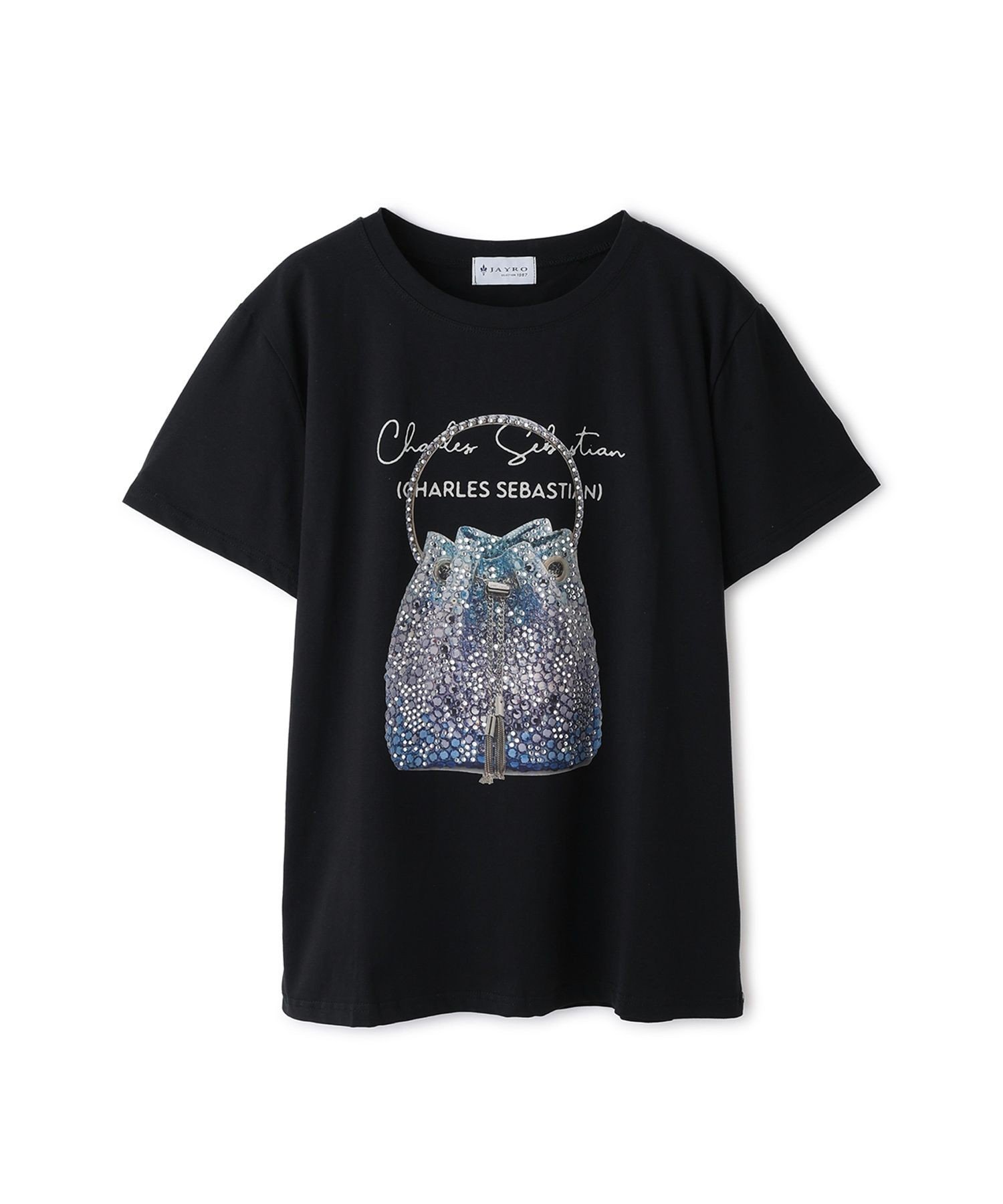 JAYRO バッグモチーフ半袖Tシャツ ジャイロ トップス カットソー・Tシャツ ホワイト ブラック