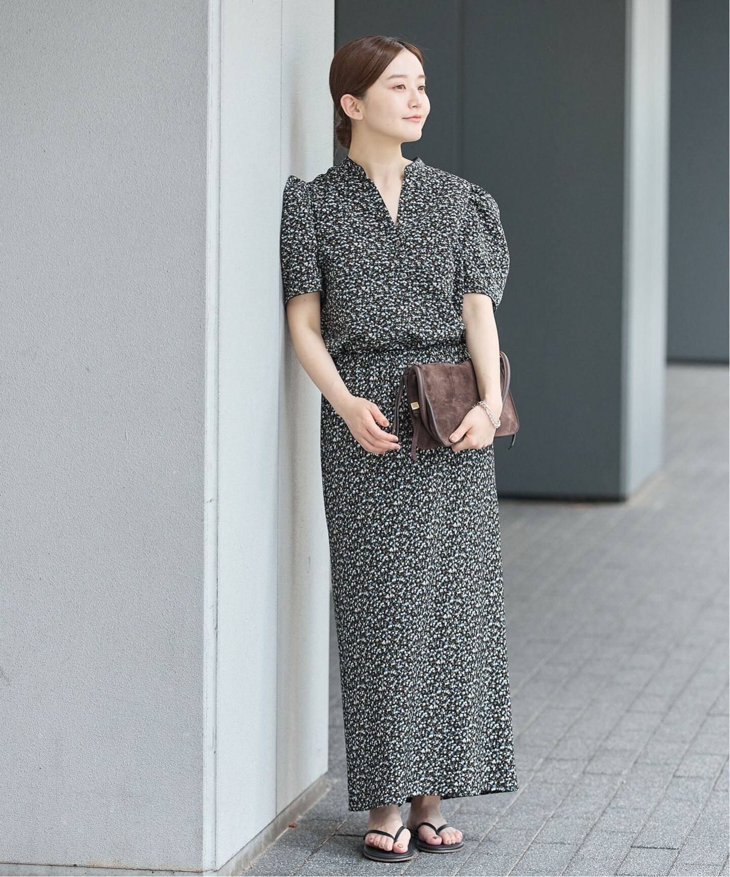 IENA 《追加2/セットアップ対応》ソフトヴィンテージフラワーブラウス イエナ トップス シャツ・ブラウス ブラック