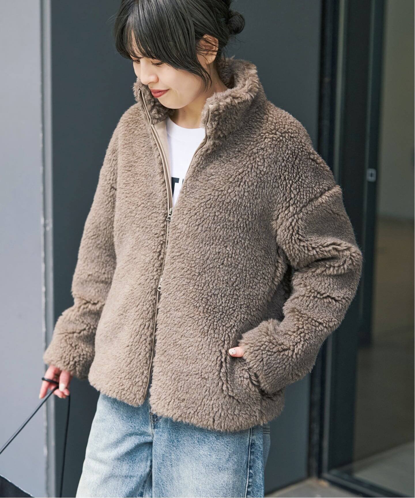 Spick & Span 《予約》TICCA / ティッカ WOOLファーブルゾン スピックアンドスパン ジャケット・アウター ブルゾン・ジャンパー ブラウン