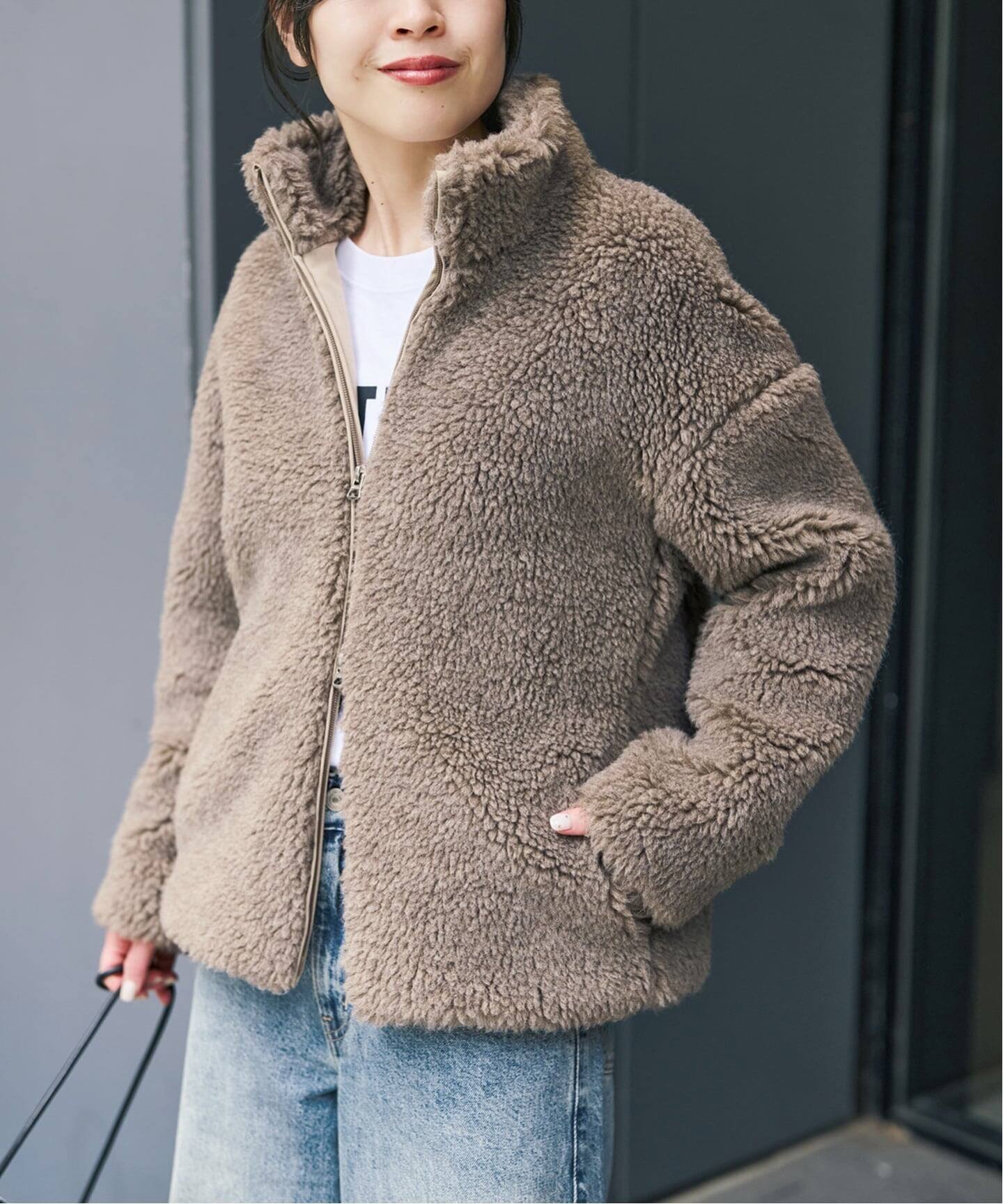 Spick & Span 《予約》TICCA / ティッカ WOOLファーブルゾン スピックアンドスパン ジャケット・アウター ブルゾン・ジャンパー ブラウン
