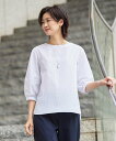 【SALE／40%OFF】J.PRESS LADIES L 【洗える】APESCO ストライプ ボリュームスリーブ ブラウス ジェイプレス トップス シャツ・ブラウ..