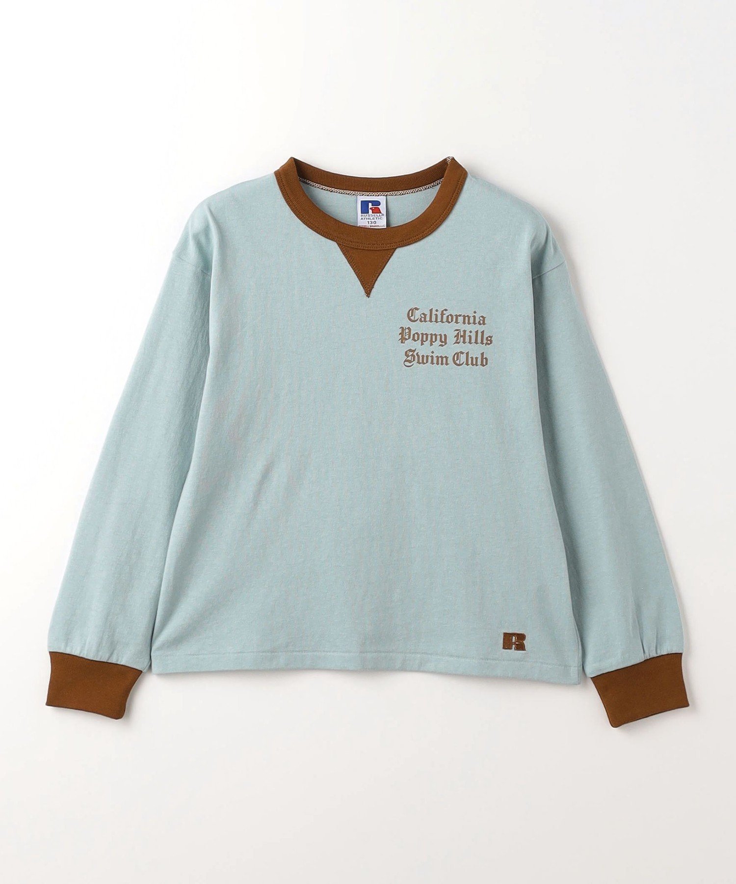 UNITED ARROWS green label relaxing ＜RUSSELL ATHLETIC＞TJ EX プリントリンガー ロングスリーブ 100cm-130cm ユナイテッドアローズ グリーンレーベルリラクシング トップス カットソー・Tシャツ ブルー グリーン