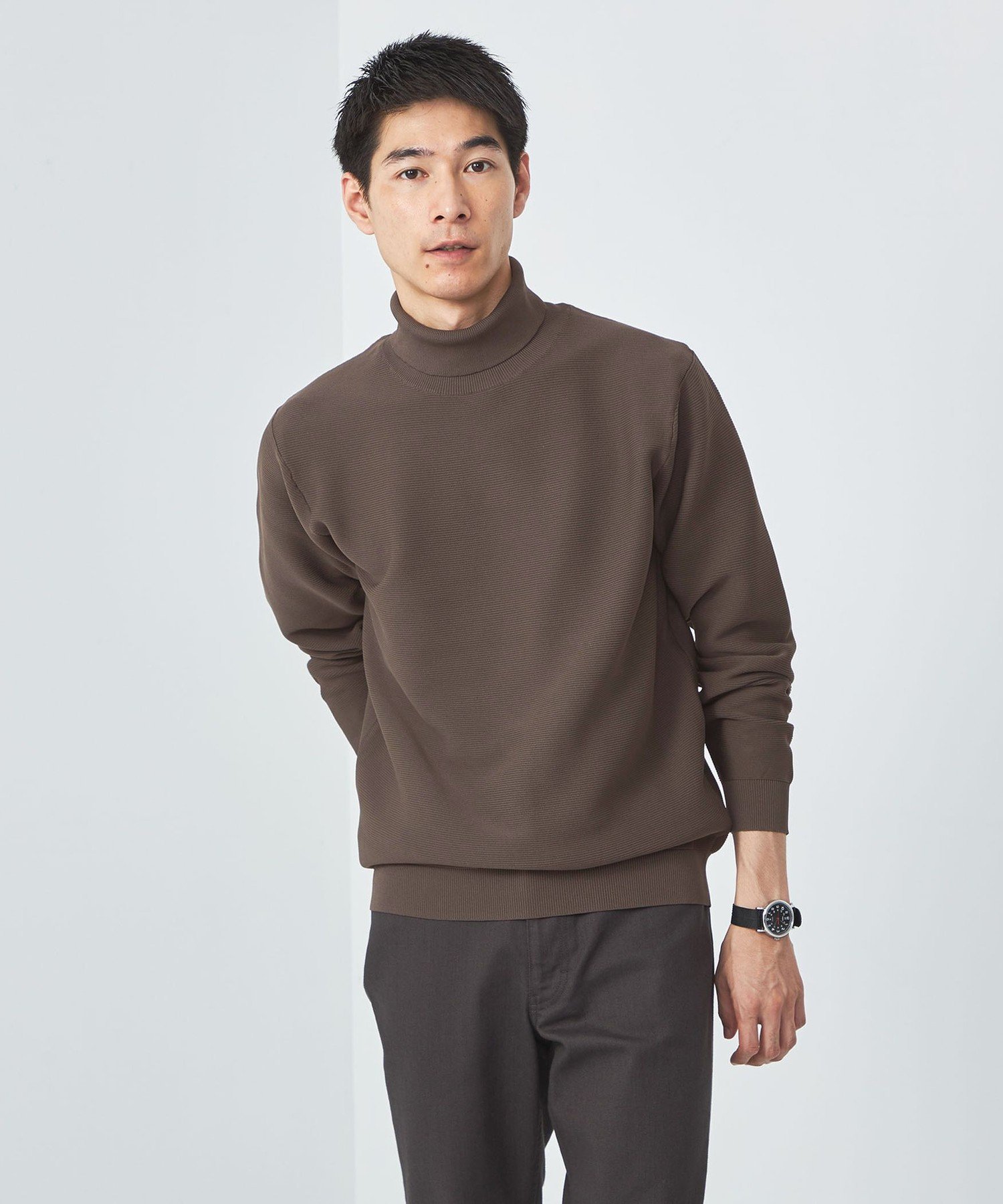 【SALE／50%OFF】UNITED ARROWS green label relaxing スリーシーズン ガーター編み 長袖 タートルネック -マシンウォッシャブル- ユナイテッドアローズ グリーンレーベルリラクシング トップス ニット ブラック ブラウン ネイビー