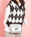 【SALE/50%OFF】PINK-latte パイピングスクウェアショルダー ピンク ラテ バッグ ショルダーバッグ ブラック ホワイト ブルー