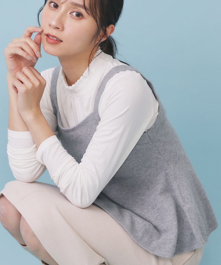 index ペプラムニットキャミソール/アンサンブル対応【洗える】 インデックス トップス アンサンブル ..