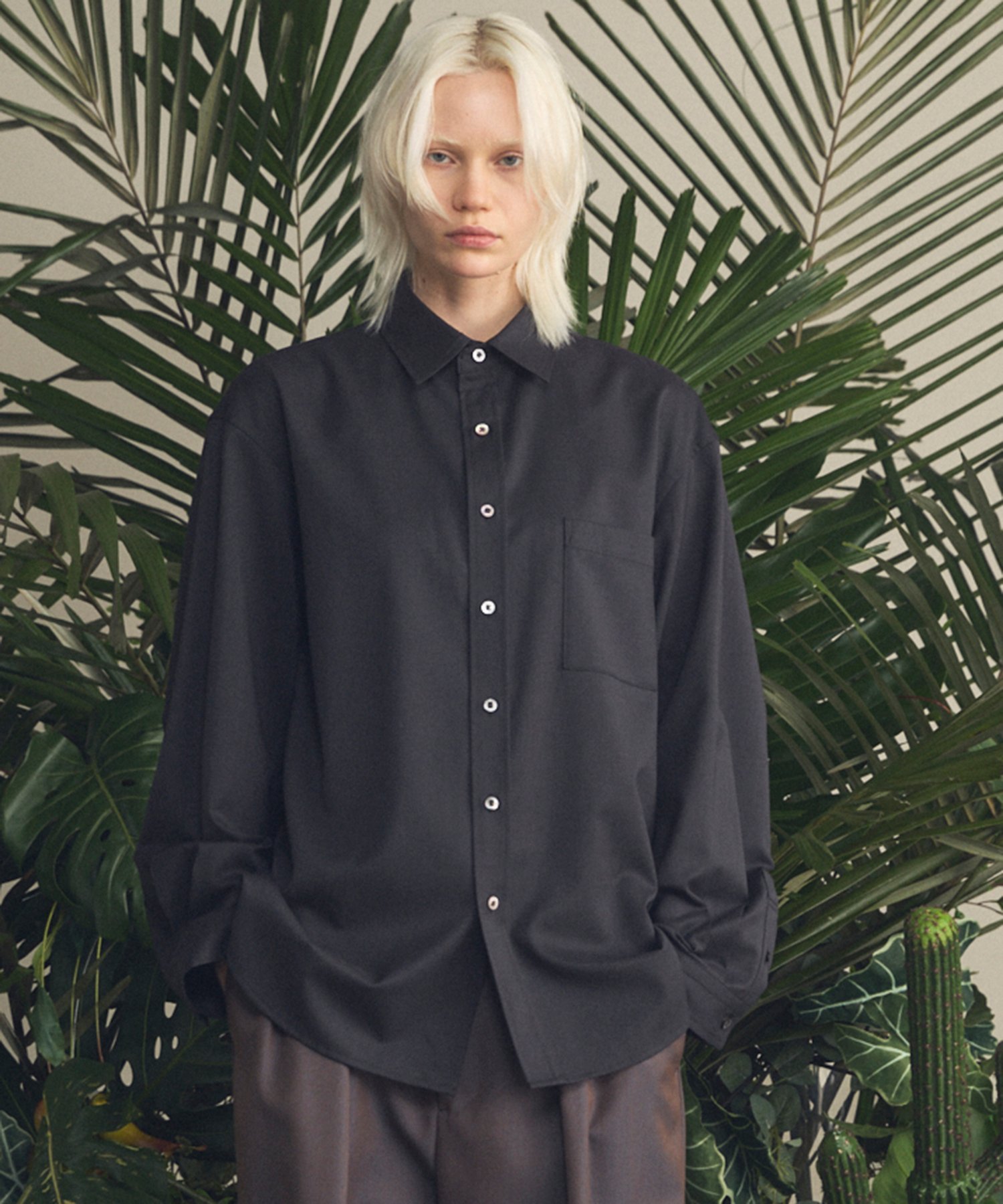 MAISON SPECIAL T/W Prime-Over Long Sleeve Shirt メゾンスペシャル トップス シャツ・ブラウス ネイビー ブラック ベージュ