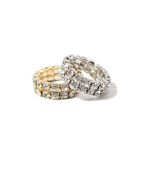 GA Double Tennis Chain Stretch Ring ジャックローズ アクセサリー・腕時計 リング・指輪 シルバー ゴールド