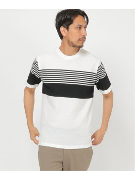 【SALE/50%OFF】ikka パイナップルパネルボーダーT イッカ カットソー Tシャツ グリーン ブラック ネイビー