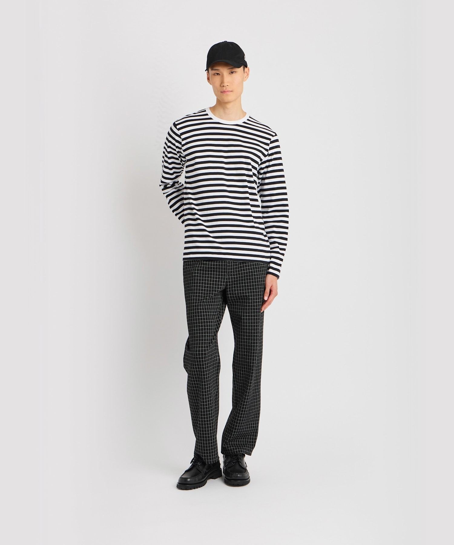 agnes b. HOMME メンズ 細ボーダー コットン 長袖 Tシャツ "Coulos" アニエスベー トップス カットソー・Tシャツ【送料無料】