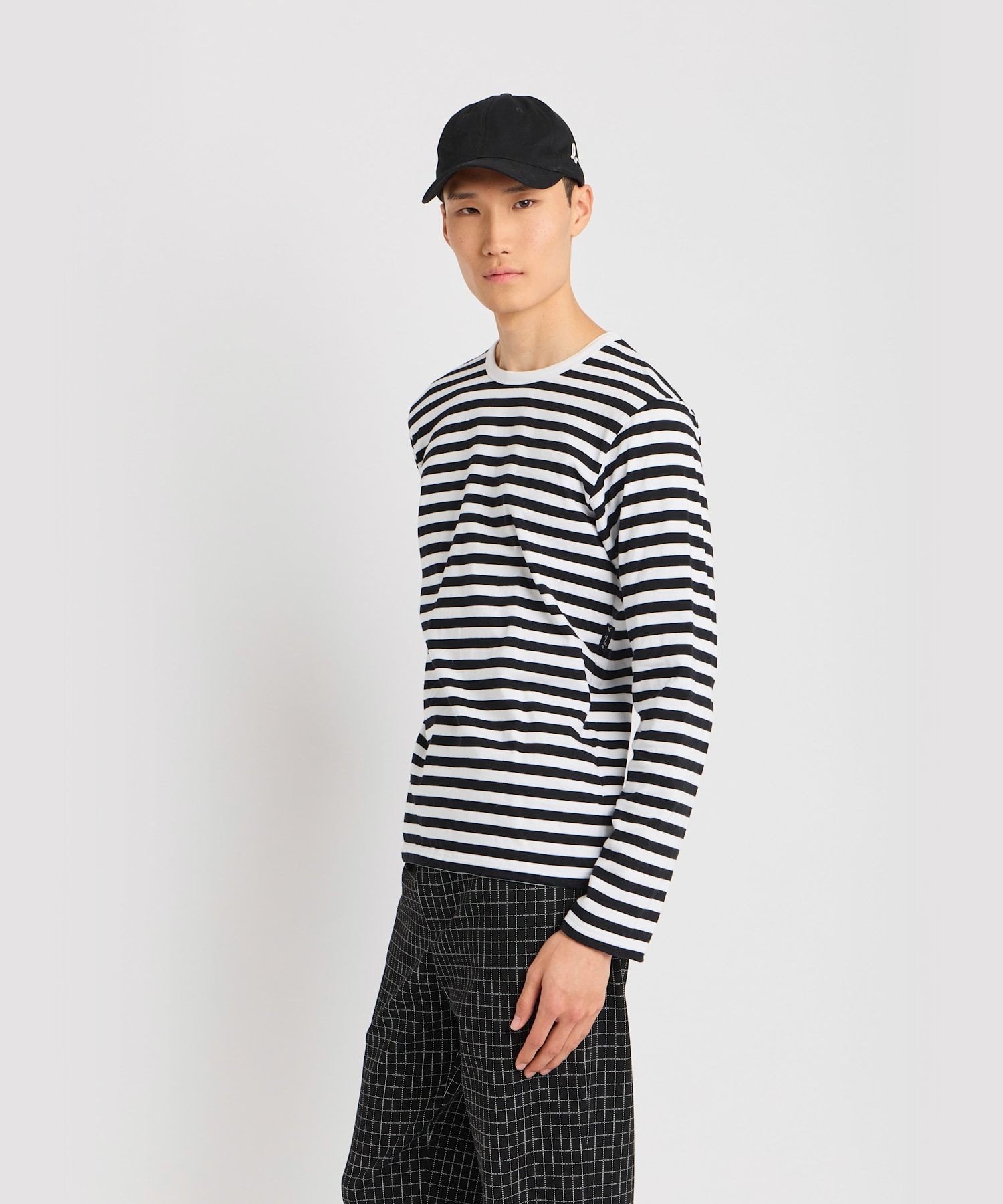 agnes b. HOMME メンズ 細ボーダー コットン 長袖 Tシャツ "Coulos" アニエスベー トップス カットソー・Tシャツ【送料無料】