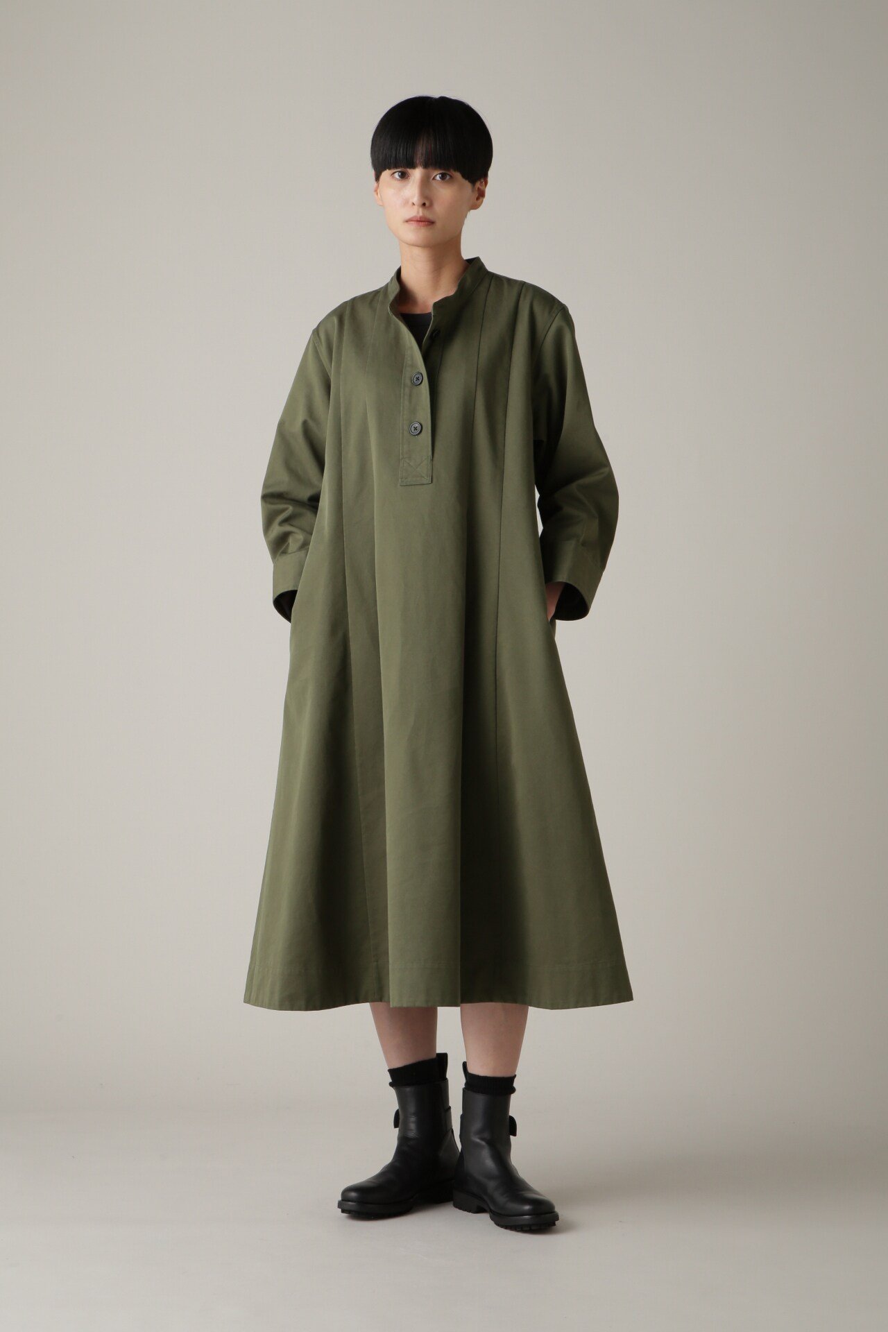 MARGARET HOWELL OGANIC COTTON TWILL マーガレット・ハウエル ワンピース・ドレス その他のワンピース・ドレス カーキ ブラック【送料無料】のサムネイル