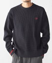 SHIPS MEN 【SHIPS別注】FRED PERRY: シングル ティップ ワッフル ニット シップス トップス ニット ベージュ ネイビー【送料無料】