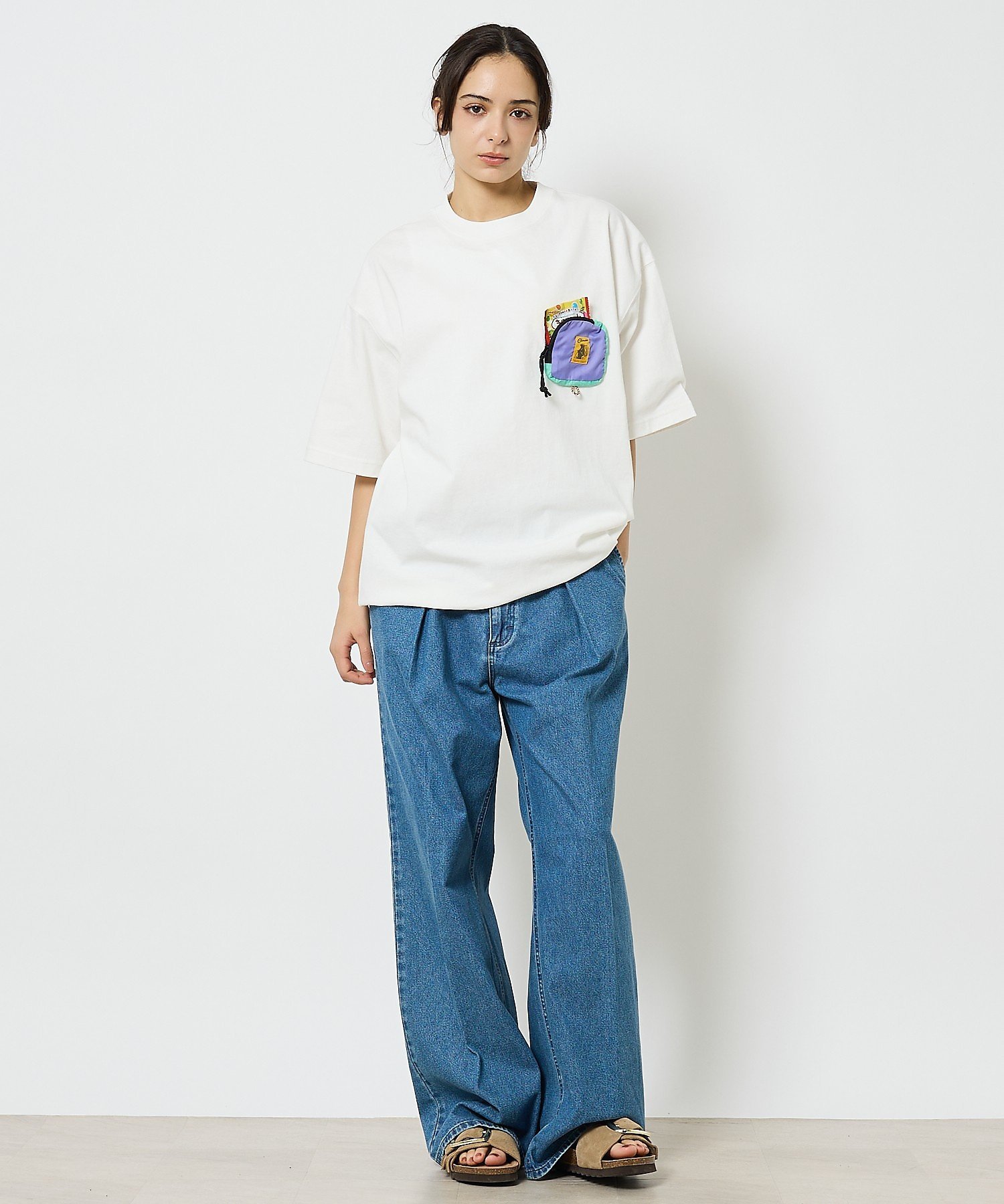【COBMASTER / コブマスター】Zip Wallet Loose Tシャ アバハウス トップス カットソー・Tシャツ ホワイト ブラック