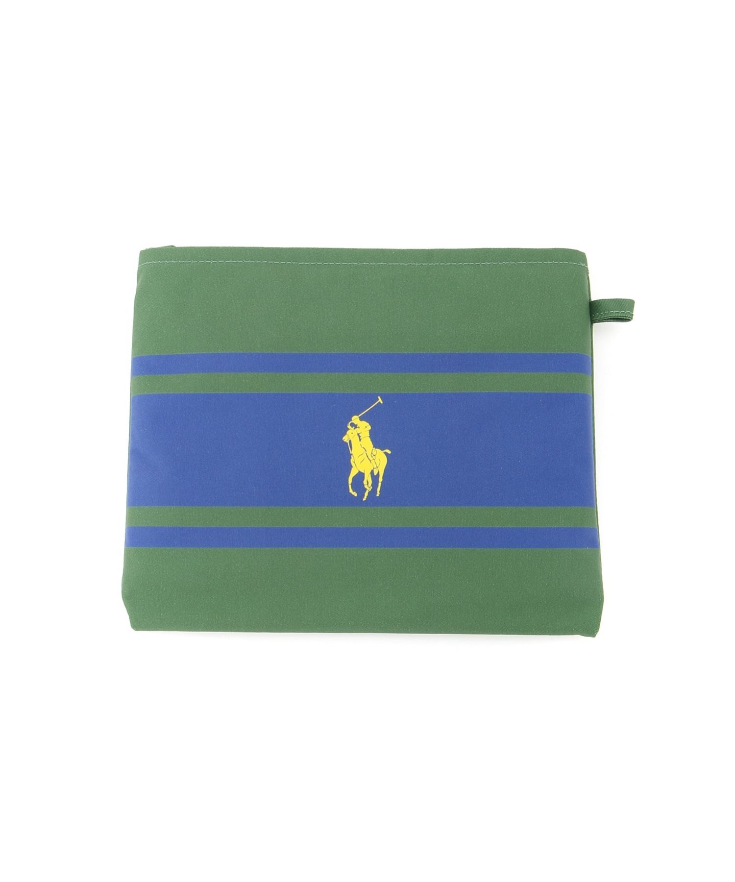 POLO RALPH LAUREN/(W)レインバッグ PP ボーダー ムーンバット バッグ トートバッグ グリーン ネイビー